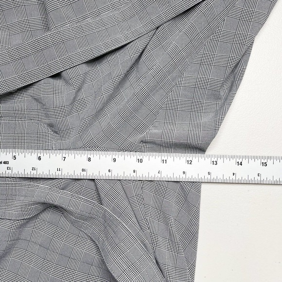 Athleta‎ Skyline Plaid Paperbag Pants Size 2 Gray High Rise Tapered Belted Waist - Picture 9 of 11